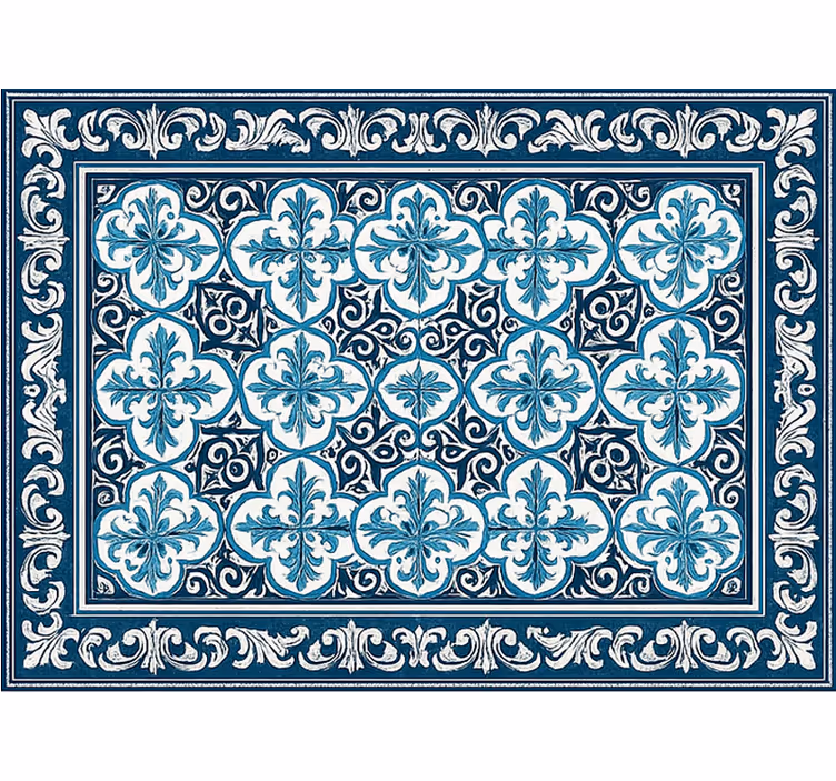 Rolgordijn woonkamer portugese patroon blauw - TenStickers