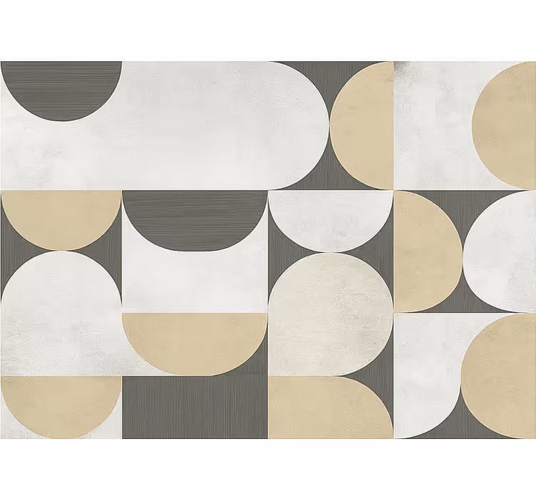 Rolgordijn woonkamer abstracte geometrische vormen - TenStickers