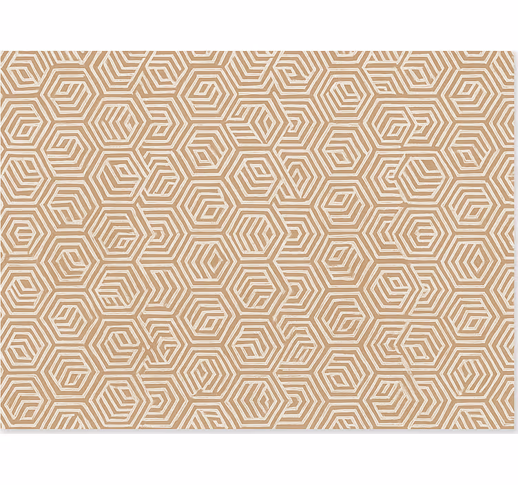 Rolgordijn woonkamer beige abstracte ornamenten - TenStickers