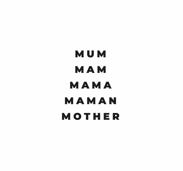 Rolgordijn woonkamer mama in verschillende talen - TenStickers