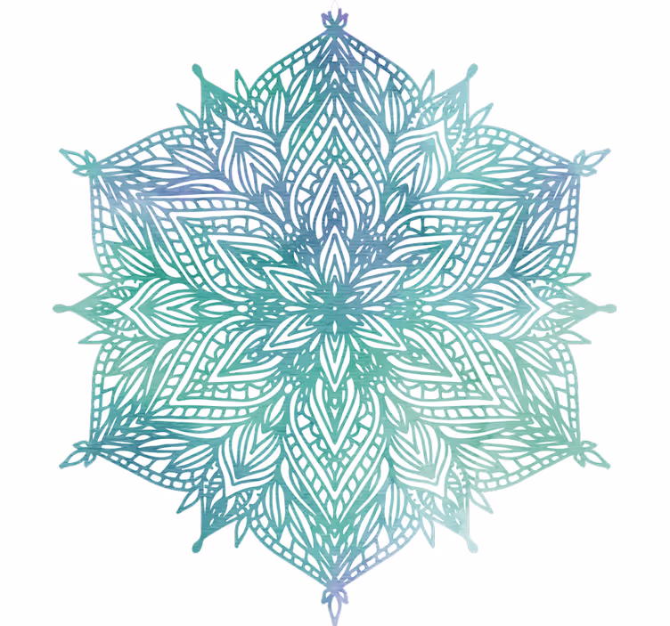 Rolgordijn slaapkamer turquoise mandala - TenStickers