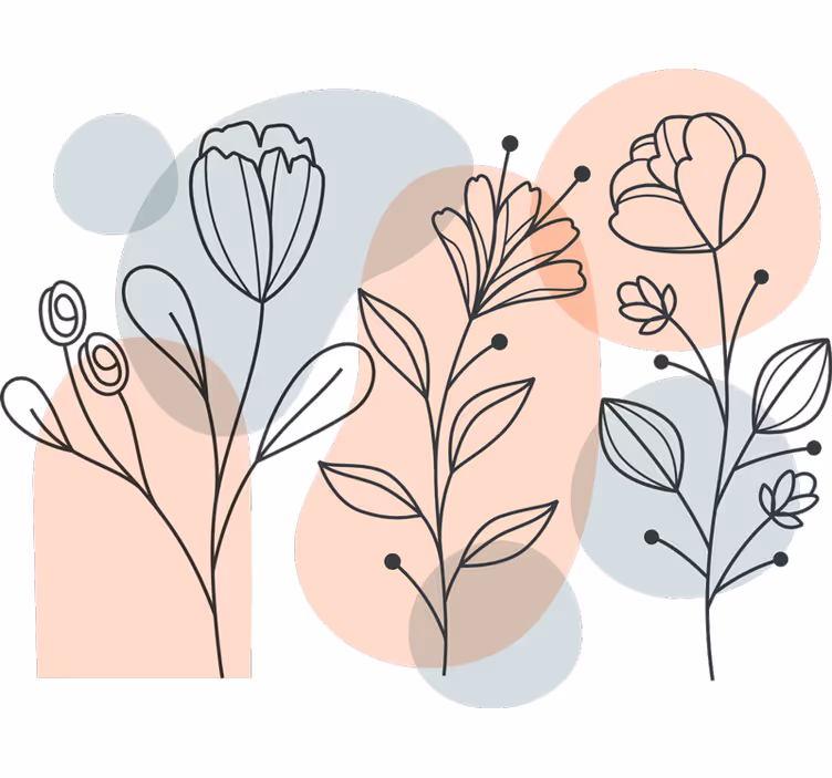 Rolgordijn slaapkamer minimalistische bloemen - TenStickers
