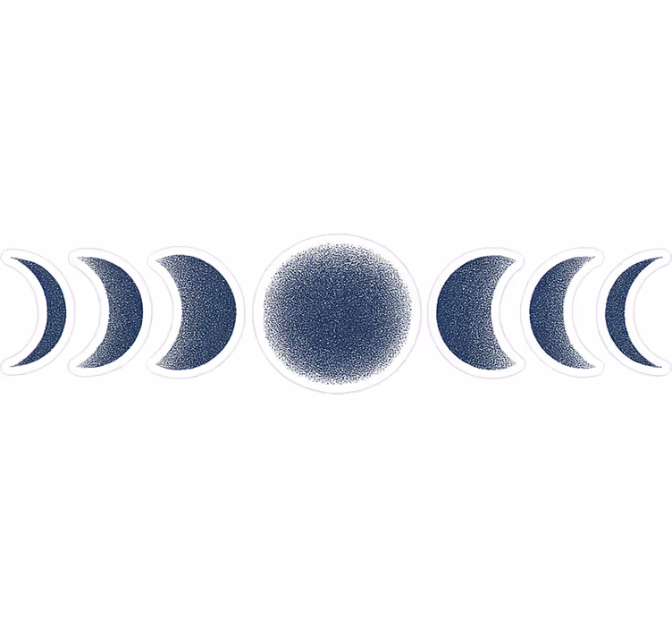 Rolgordijn slaapkamer abstracte maanfasen donkerblauw - TenStickers