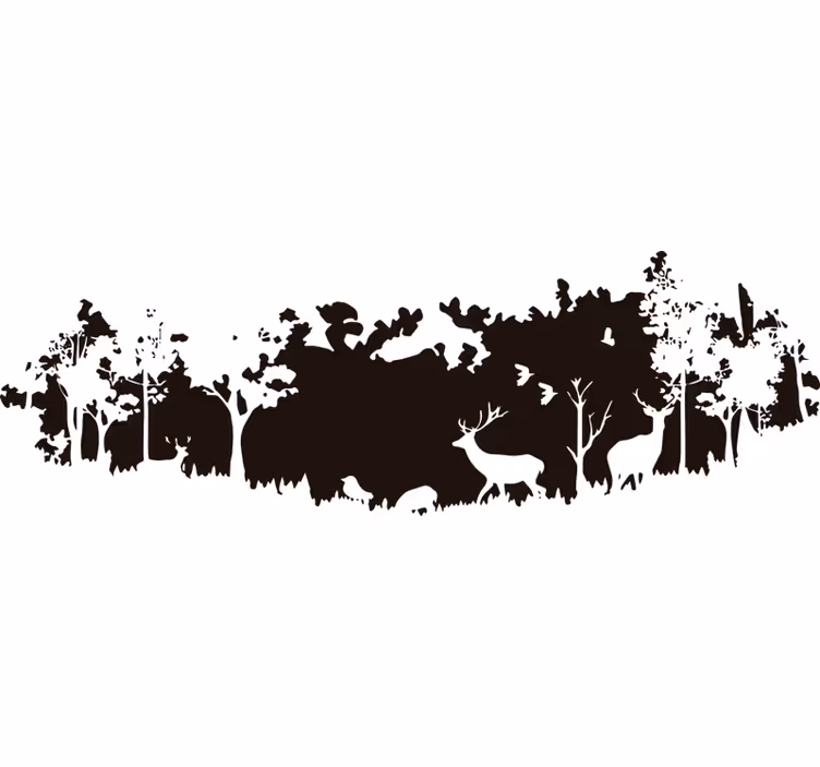 Rolgordijn slaapkamer silhouet boslandschap - TenStickers