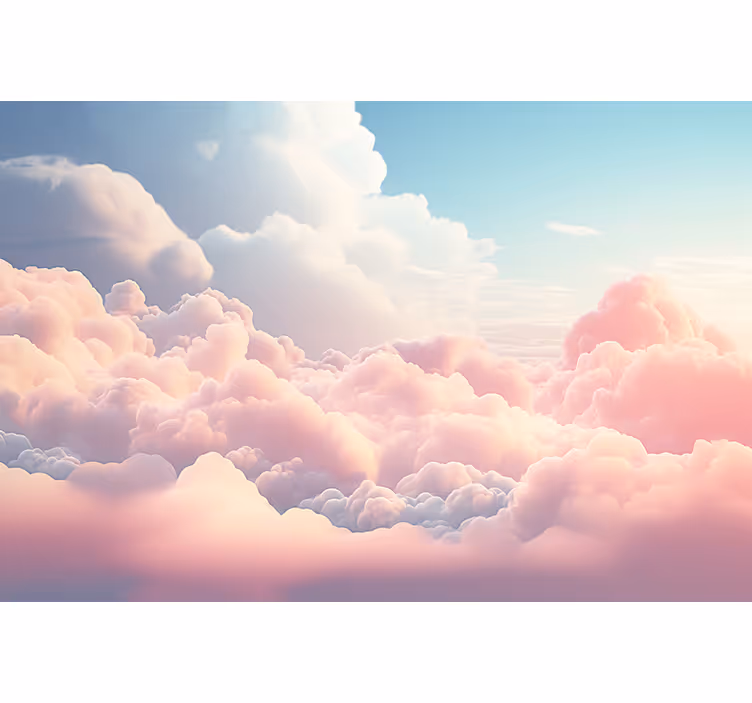 Kinderkamer rolgordijn roze wolkenlandschap - TenStickers