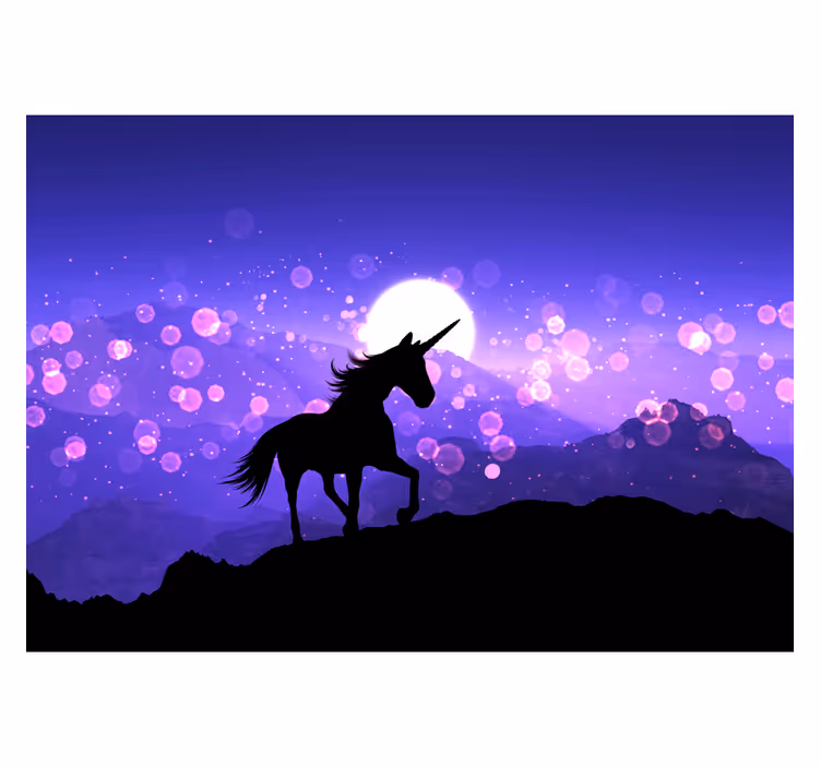 Kinderkamer rolgordijn unicorn sprookje - TenStickers