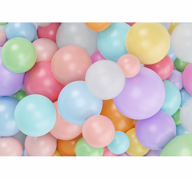 Kinderkamer rolgordijn 3d kleurrijke pastelballonnen - TenStickers