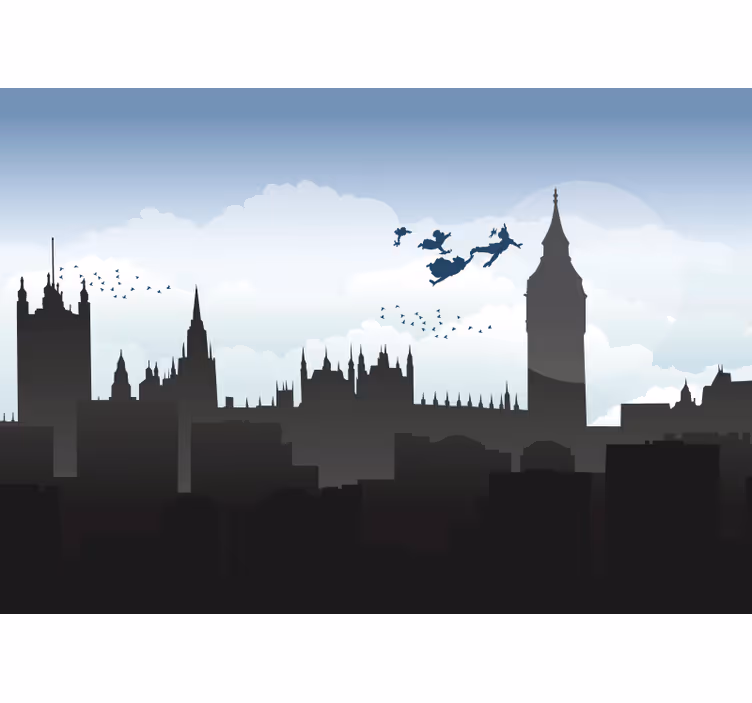 Kinderkamer rolgordijn kinderen londen - TenStickers