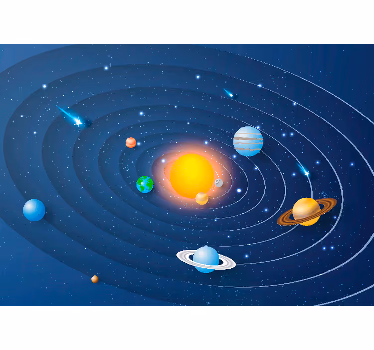 Kinderkamer rolgordijn zonnestelsel planeten - TenStickers
