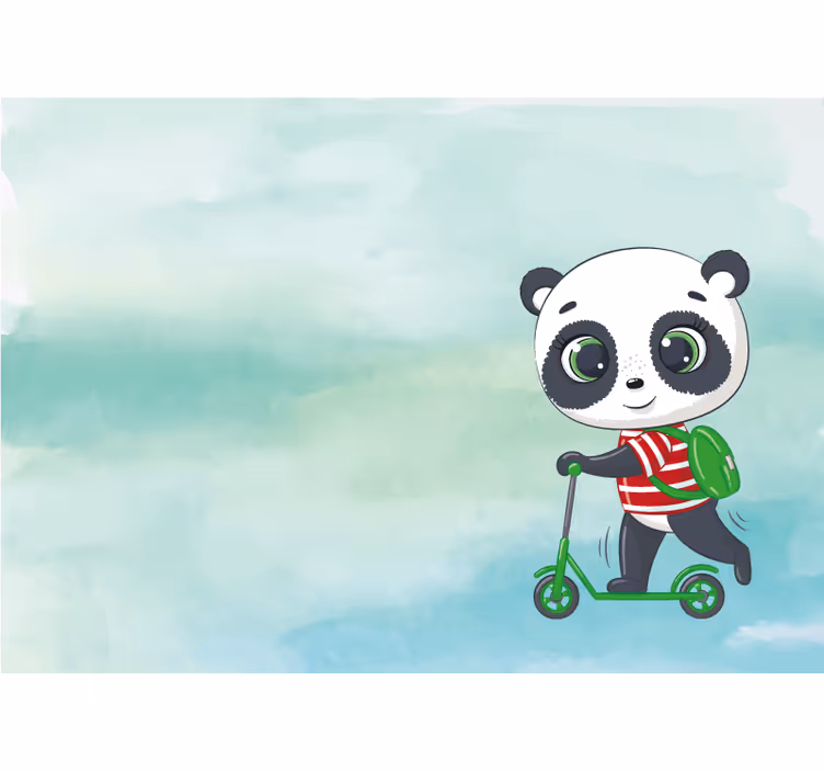 Kinderkamer rolgordijn panda italiaans t-shirt - TenStickers