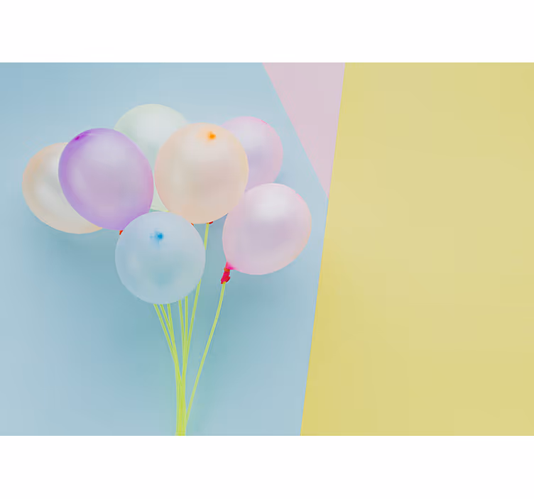 Kinderkamer rolgordijn modern frame met ballonnen - TenStickers
