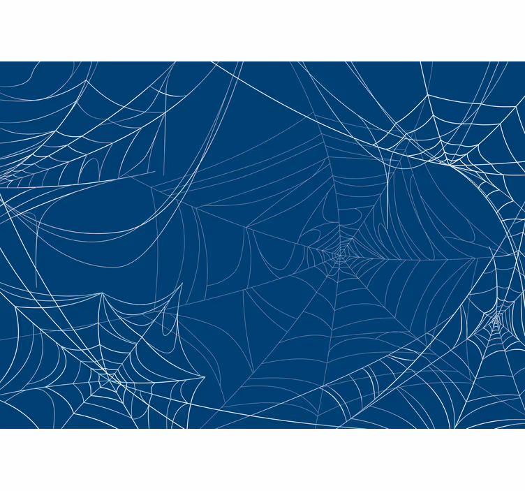 Kinderkamer rolgordijn blauwe halloween spinnenweb - TenStickers