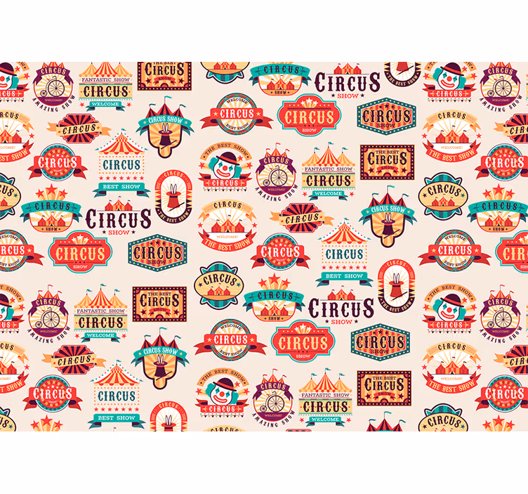 Kinderkamer rolgordijn circus ticket ontwerp - TenStickers