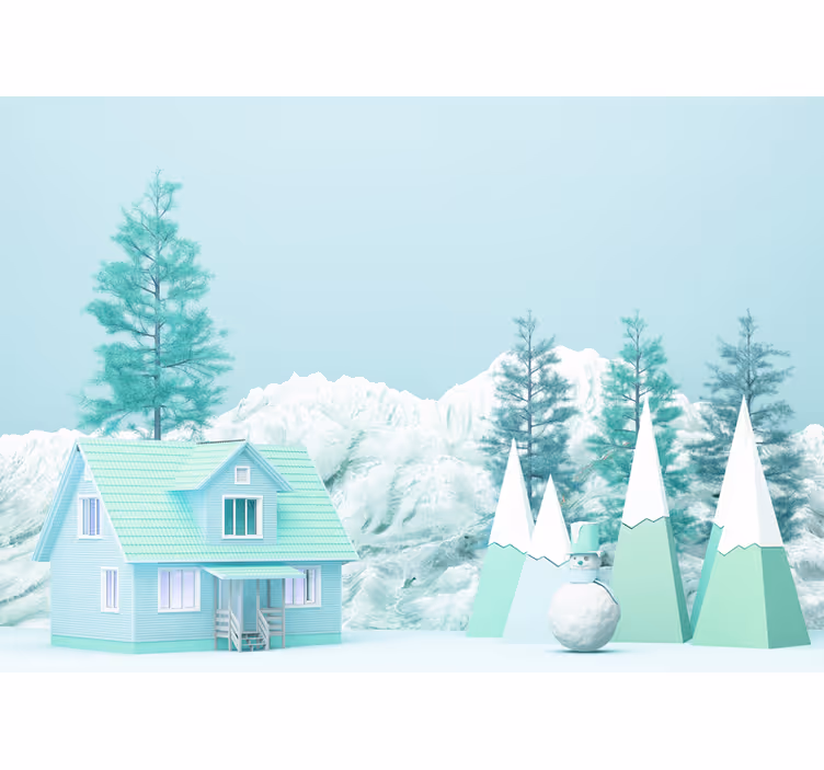 Kinderkamer rolgordijn boerderij in het bos illustratie - TenStickers