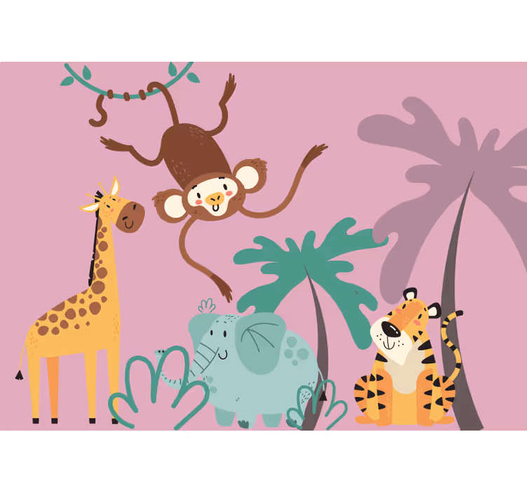 Kinderkamer rolgordijn boho kids jungle - TenStickers
