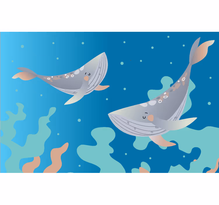 Kinderkamer rolgordijn zeedieren - TenStickers