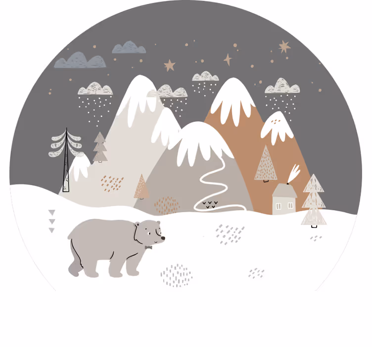 Kinderkamer rolgordijn wilde dieren nordic stijl - TenStickers