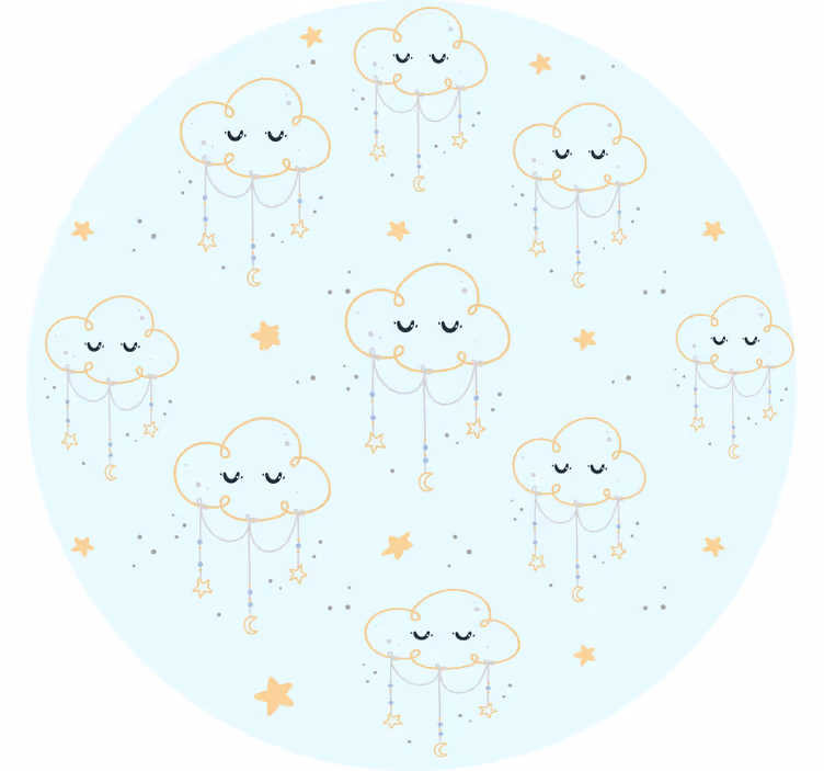 Kinderkamer rolgordijn wolkenpatroon - TenStickers