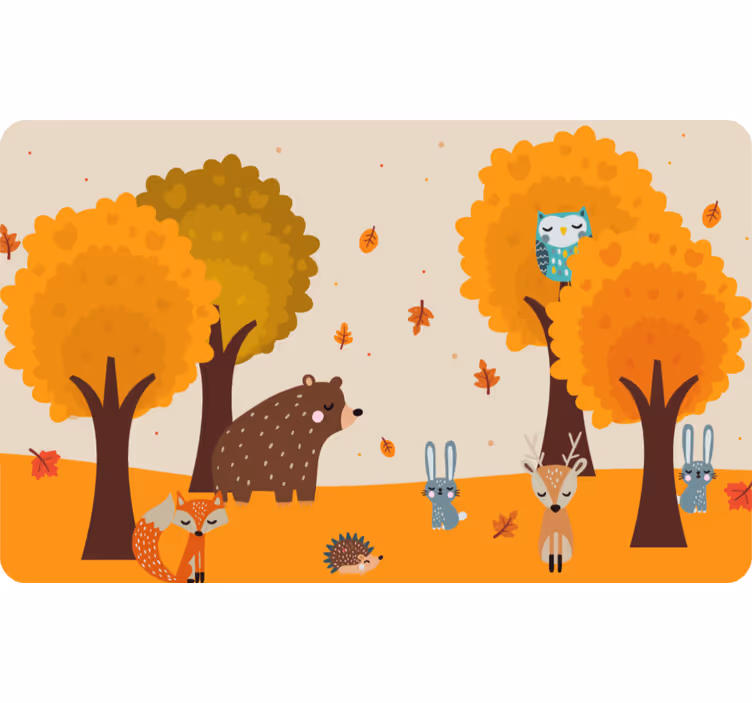 Kinderkamer rolgordijn schattige wilde dieren - TenStickers