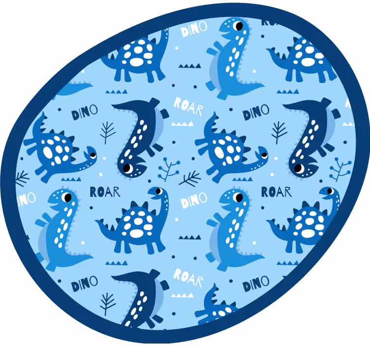 Kinderkamer rolgordijn blauwe dinosaurussen achtergrond - TenStickers