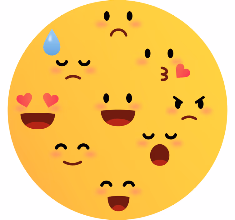Kinderkamer rolgordijn emoji gezichten - TenStickers