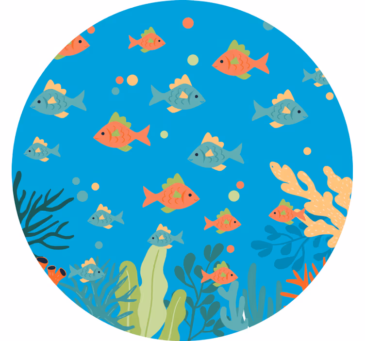 Kinderkamer rolgordijn kleurrijke koraal circle - TenStickers