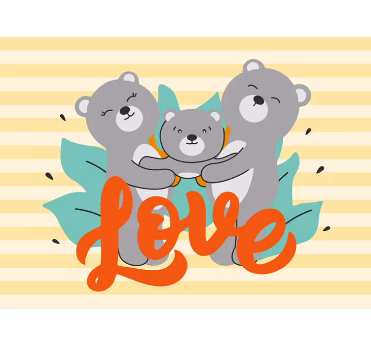 Kinderkamer rolgordijn drie schattige beren kijken - TenStickers