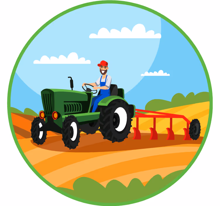 Kinderkamer rolgordijn tractor op het veld - TenStickers