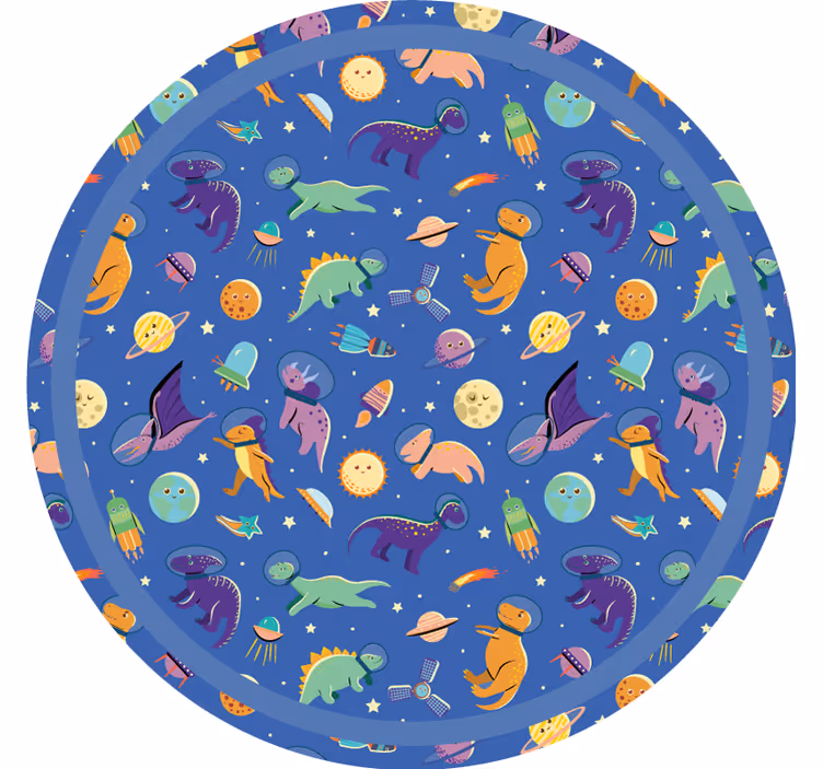 Kinderkamer rolgordijn dinosaurussen in de ruimte - TenStickers
