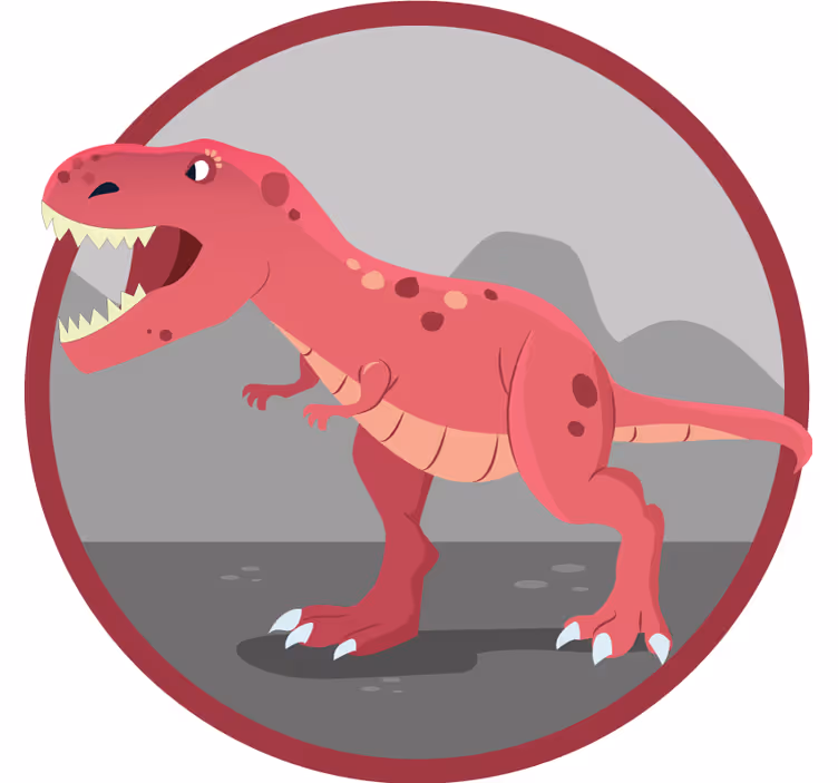 Kinderkamer rolgordijn t-rex illustratie voor kinderen - TenStickers