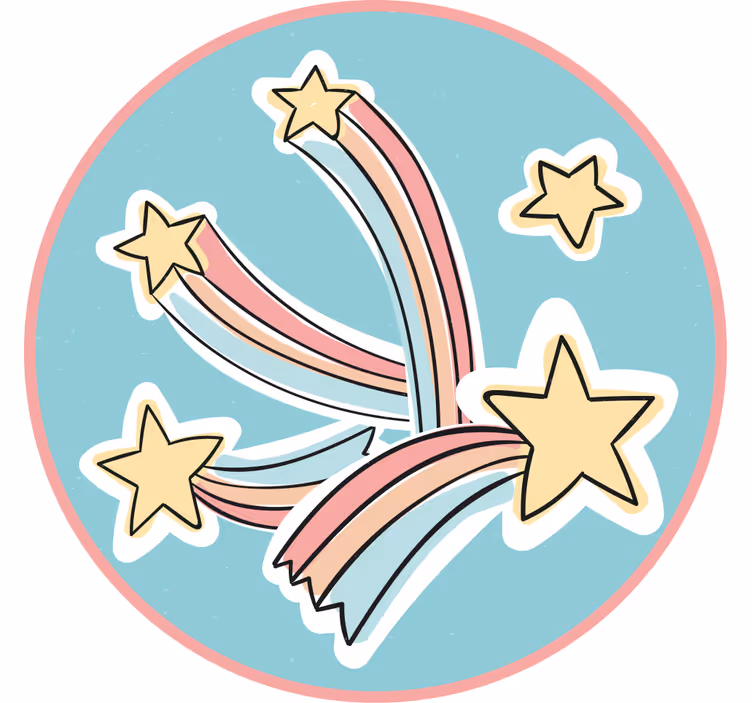 Kinderkamer rolgordijn vallende regenboogster - TenStickers