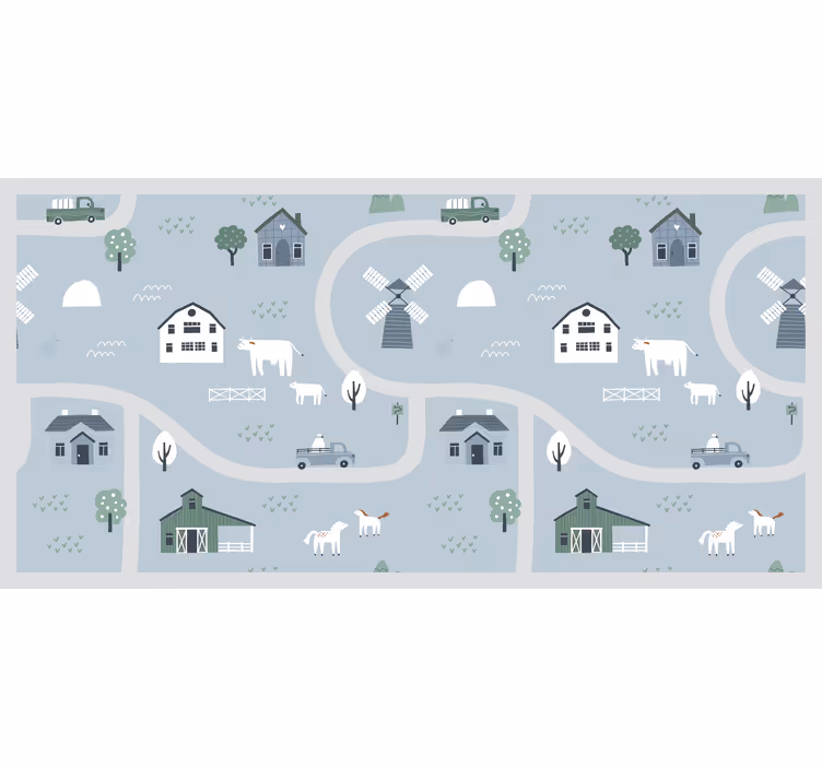 Kinderkamer rolgordijn stadsstraten - TenStickers