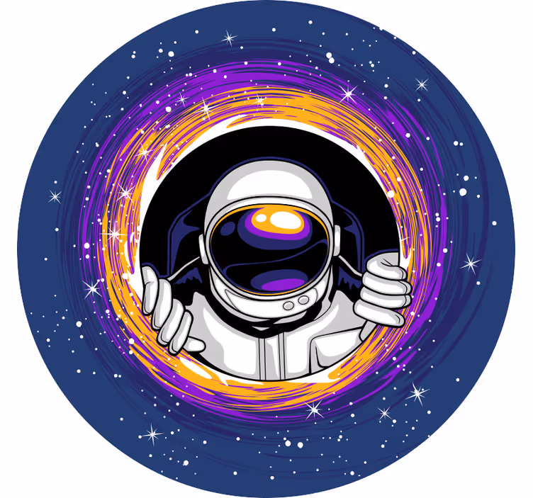 Kinderkamer rolgordijn astronaut in de ruimte - TenStickers