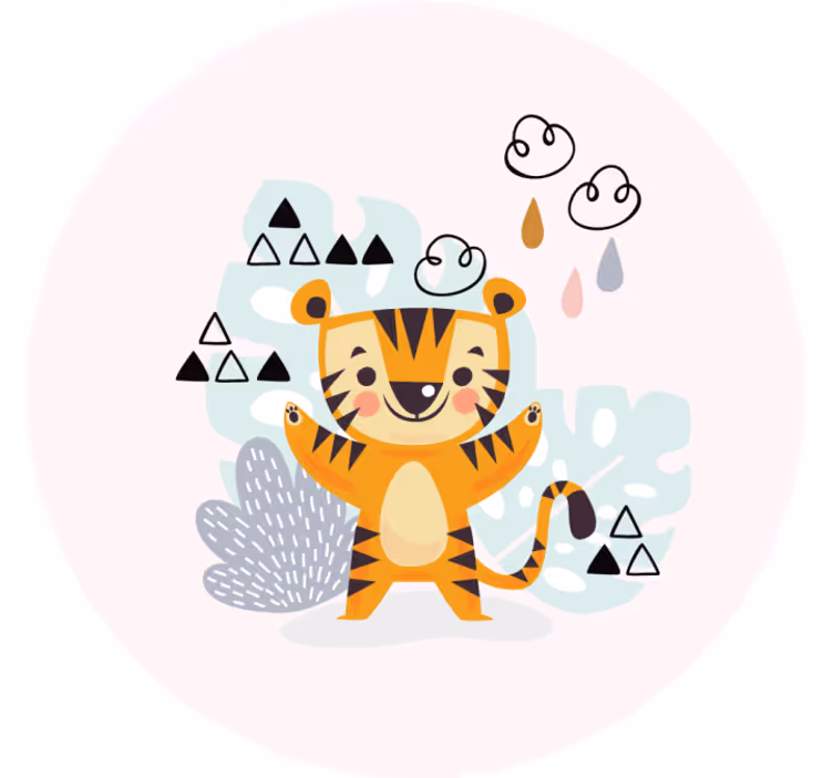 Kinderkamer rolgordijn tekening van een tijger - TenStickers