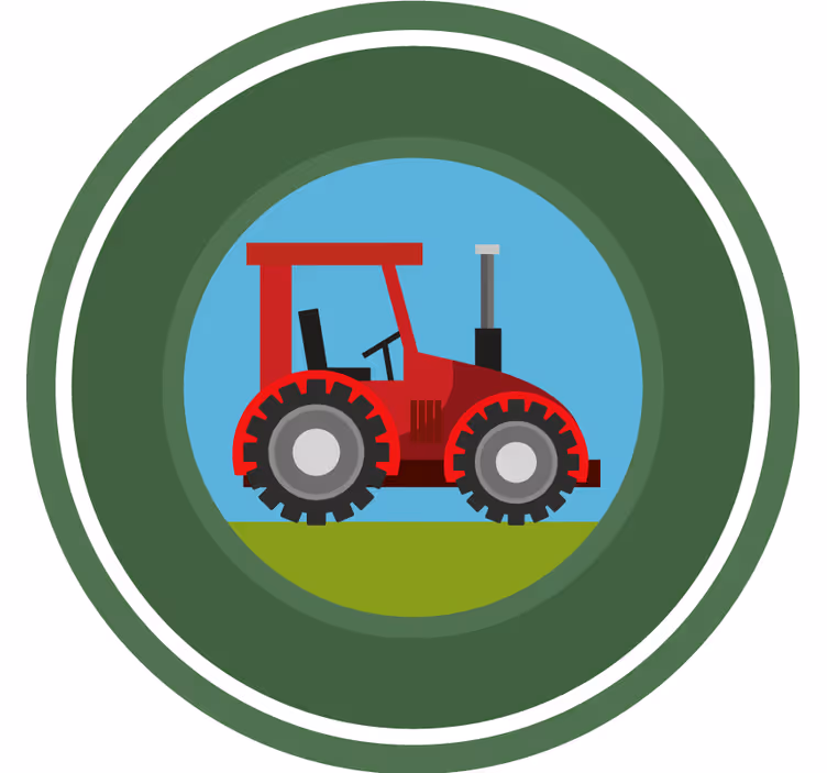 Kinderkamer rolgordijn groene cirkel tractor - TenStickers