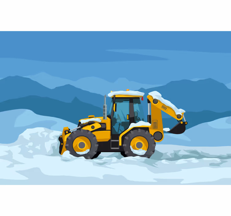 Kinderkamer rolgordijn gele tractor realistisch - TenStickers
