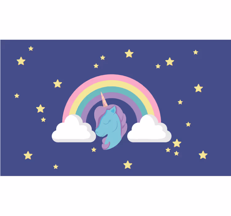 Kinderkamer rolgordijn anime regenboog eenhoorn - TenStickers