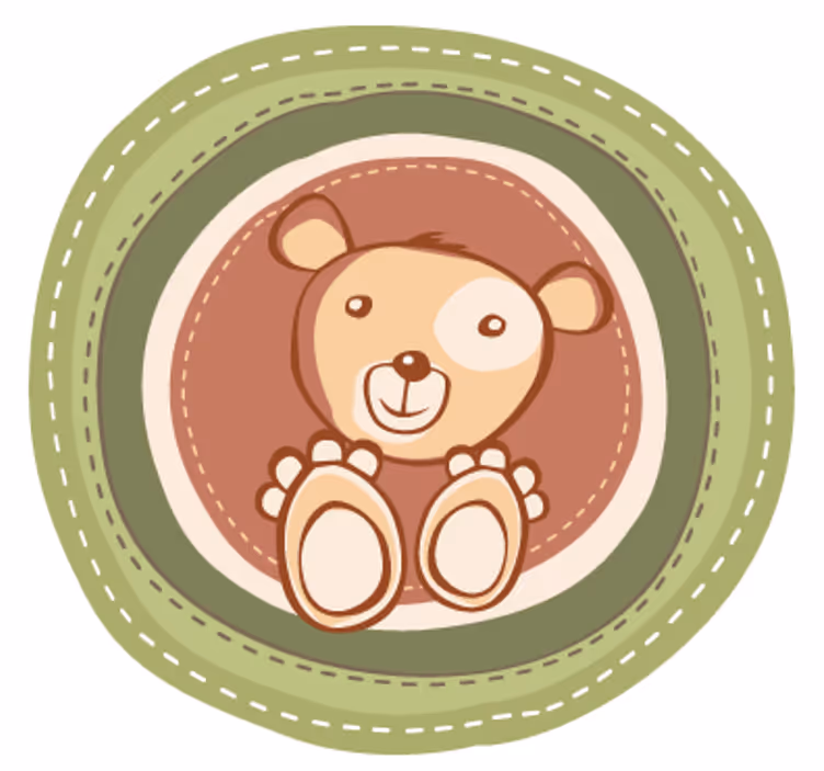 Kinderkamer rolgordijn met berenstickers in cirkel - TenStickers