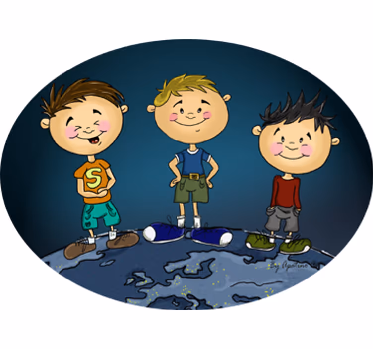 Kinderkamer rolgordijn wereldkaart voor kinderen - TenStickers