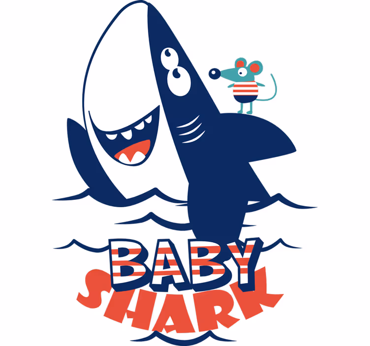 Kinderkamer rolgordijn baby haai - TenStickers
