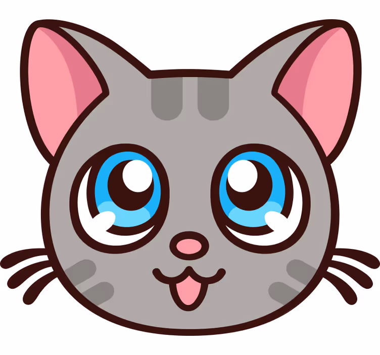 Kinderkamer rolgordijn schattige anime kat - TenStickers