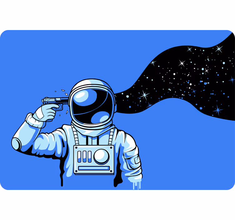 Kinderkamer rolgordijn astronauten onder druk - TenStickers