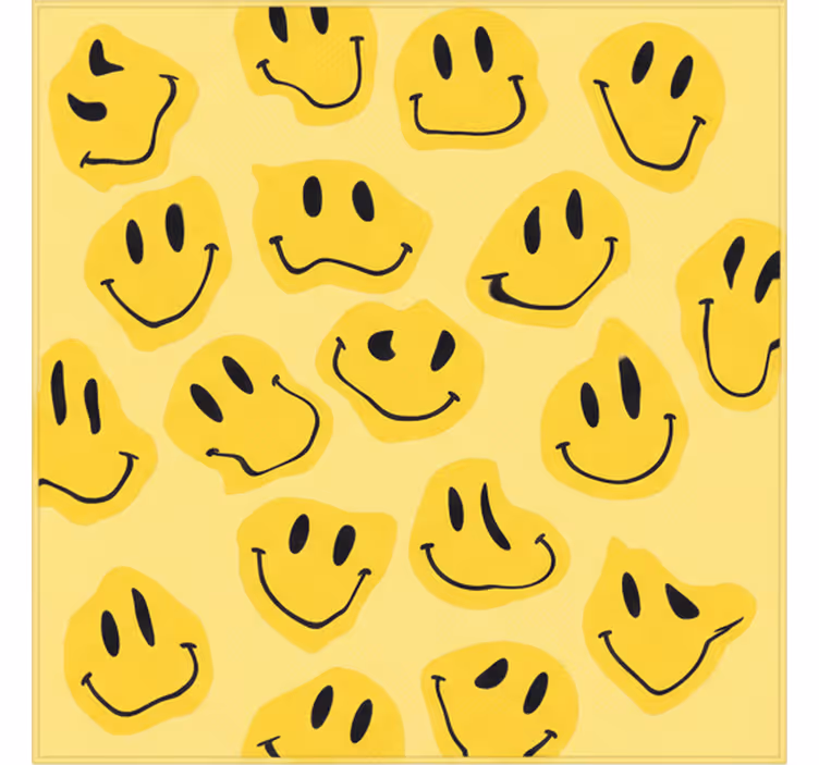 Kinderkamer rolgordijn vervormde smiley gezichten - TenStickers