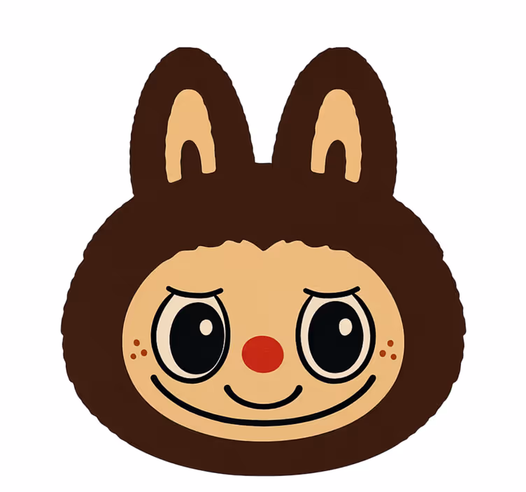 Kinderkamer rolgordijn brown labubu ontwerp - TenStickers