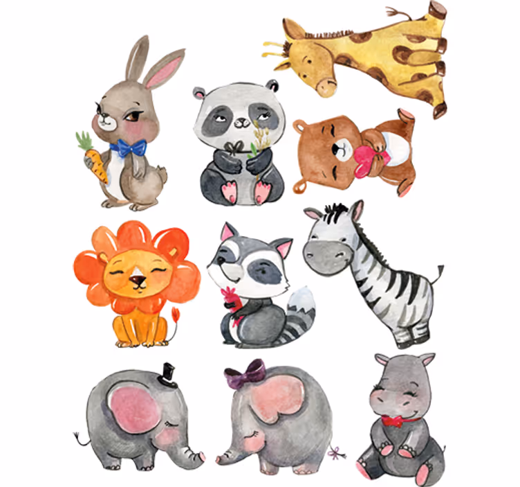 Kinderkamer rolgordijn jungle dieren stickers - TenStickers