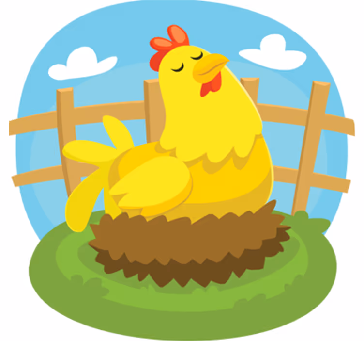 Kinderkamer rolgordijn laying hen - TenStickers