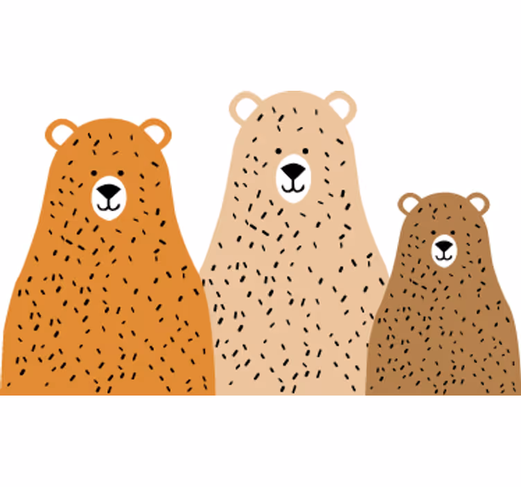 Kinderkamer rolgordijn drie beren vrienden - TenStickers