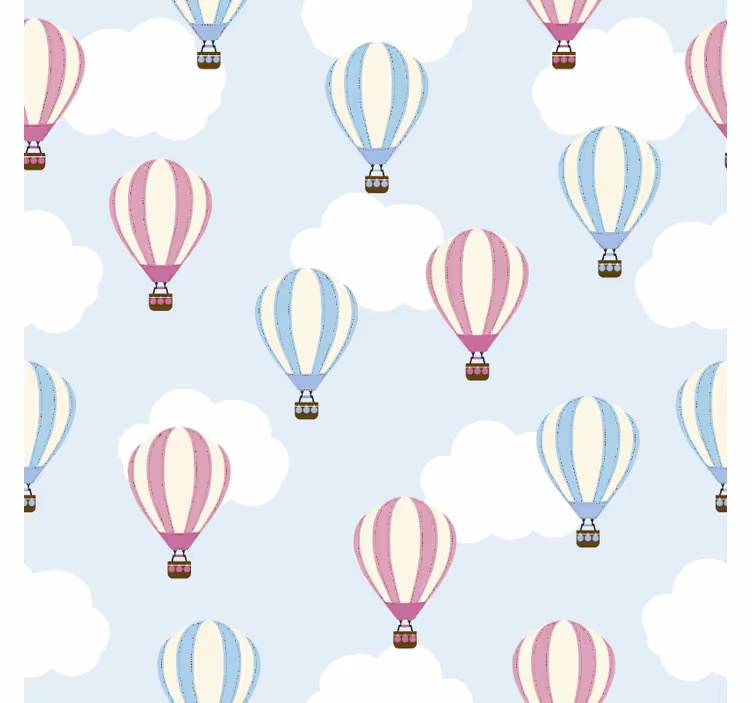 Kinderkamer rolgordijn met lucht en ballonnen - TenStickers