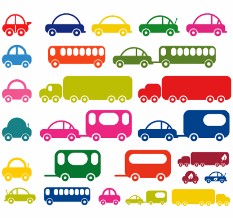Kinderkamer rolgordijn voertuigen collectie - TenStickers