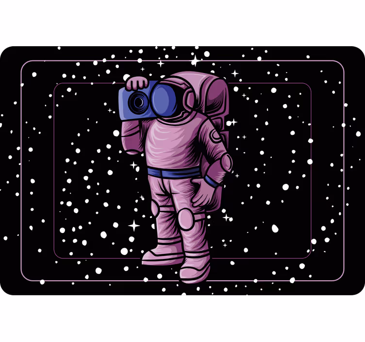 Kinderkamer rolgordijn astronaut met radio tape - TenStickers